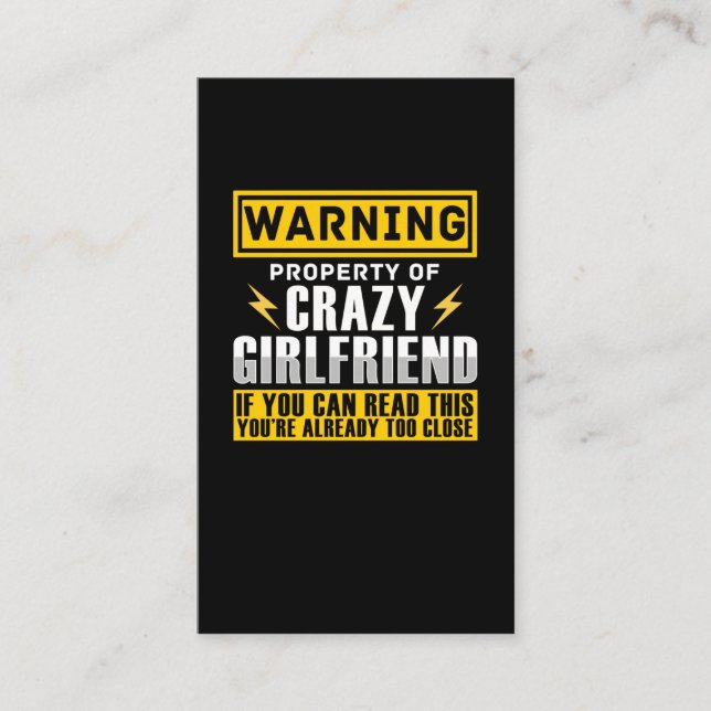 Funny Girlfriend Property Witty Boyfriend Visitenkarte (Vorderseite)