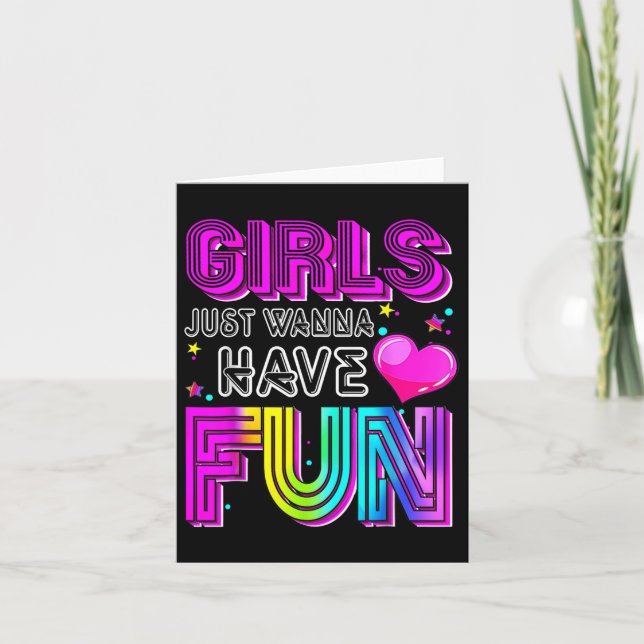 Funny Girls just Wanna Spaß haben Phantastischen 7 Karte (Vorderseite)