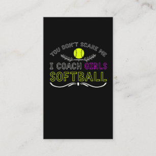Funny Girls Softball Coach Visitenkarte