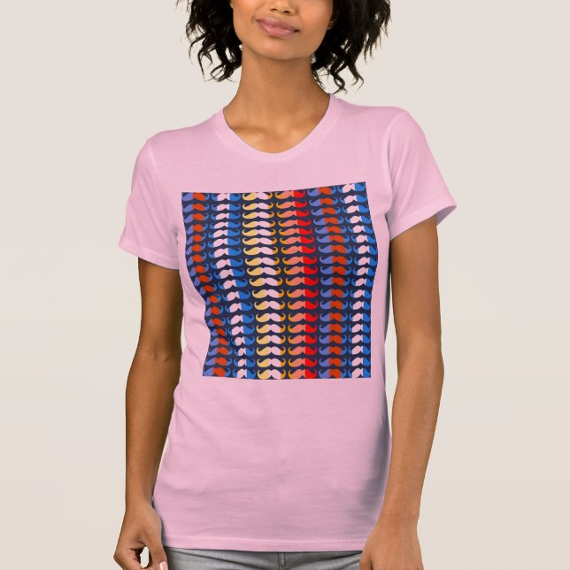 Funny Girly Mustaches 2 T-Shirt (Vorderseite)