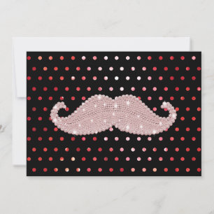 Funny Girly Pink Bling Mustache Polka Dots Muster