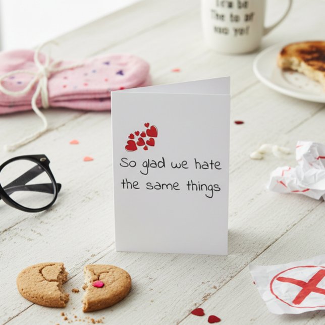 Funny Glad we Hate the Same Things Valentine's day Karte (Von Creator hochgeladen)