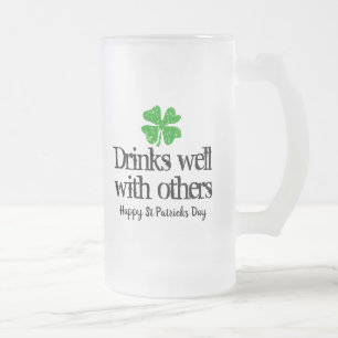 Funny glass Bier Tasse für St Patrick's Day