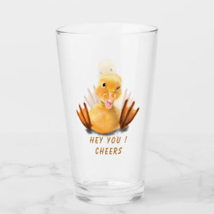 Funny Glass Geschenk mit Happy Playful Duck - Chef Glas