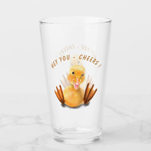 Funny Glass Gift mit Happy Duck - Chef Glas