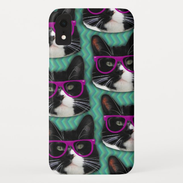 Funny Glasses Tuxedo Cat Epic Fun Muster Case-Mate iPhone Hülle (Rückseite)