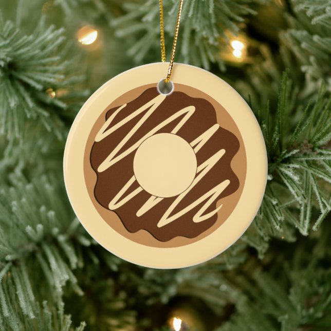 Funny glazed donut Custom Weihnachtsbaumschmuck Keramik Ornament (Baum)