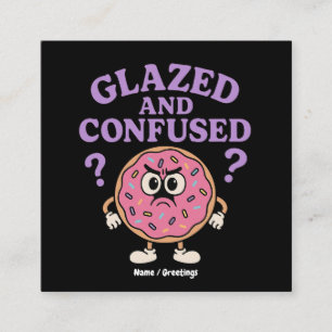 Funny Glazed und Konfuse Donut Design Quadratische Visitenkarte