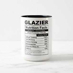 Funny Glazier Nutrition Fakten Zweifarbige Tasse