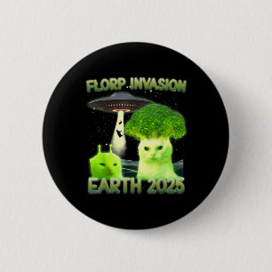 Funny Glerp Glorp Funny Alien Cat Meme Vintag T-s Button