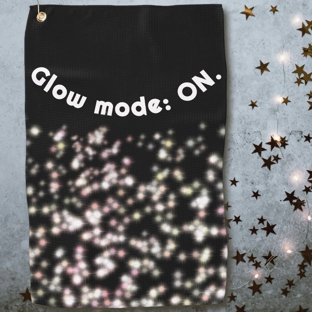Funny Gllow Glitzer Schwarz-weiße Rose Goldröte Golfhandtuch (Von Creator hochgeladen)