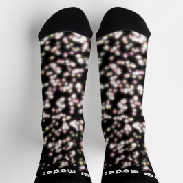 Funny Gllow Glitzer Schwarz-weiße Rose Goldröte Socken
