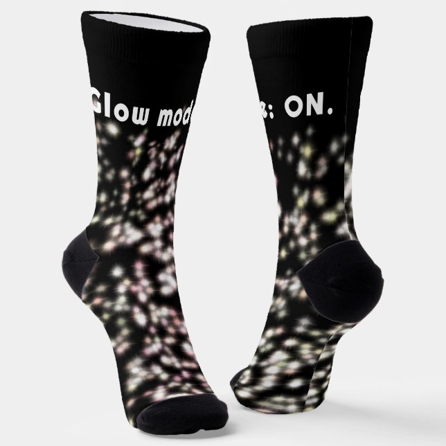 Funny Gllow Glitzer Schwarz-weiße Rose Goldröte Socken (Gewinkelt)