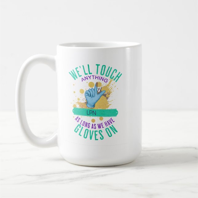 Funny Glove Customizable (Medical Job) - LPN Kaffeetasse (Links)