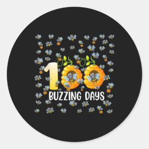Funny glücklich 100. Tag der Schule Bienen Biene 1 Runder Aufkleber