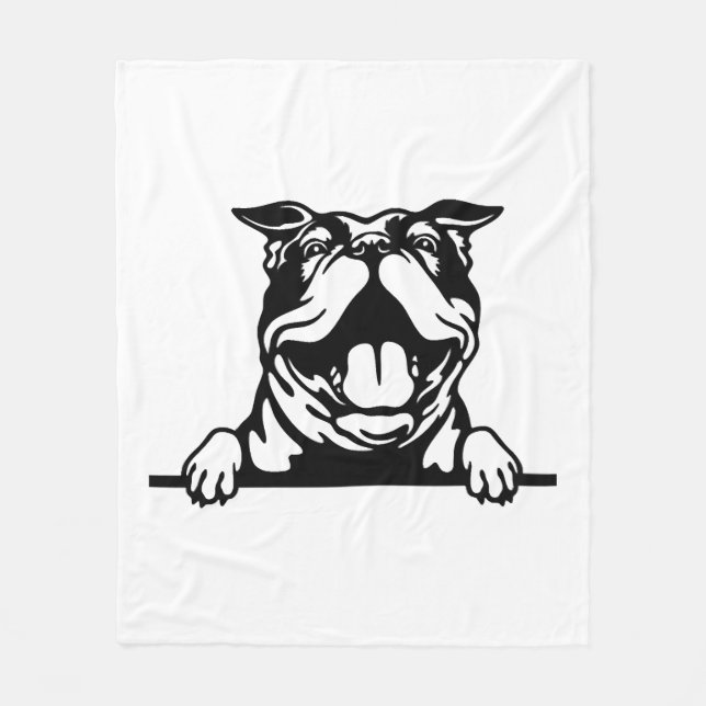 Funny glücklicher Bulldog Fleecedecke (Vorderseite)