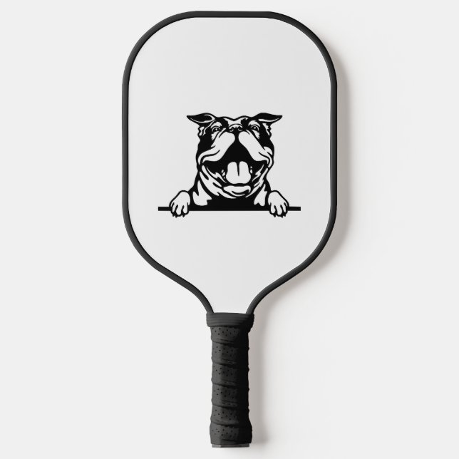 Funny glücklicher Bulldog Pickleball Schläger (Vorderseite)