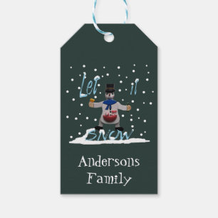 Funny glücklicher Snowmann Personalisiert Geschenkanhänger