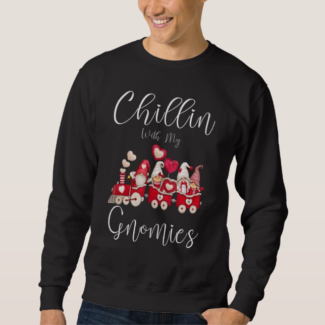 Funny Gnome Chillin mit meinen Gnomen Niedlich Val Sweatshirt (Vorderseite)