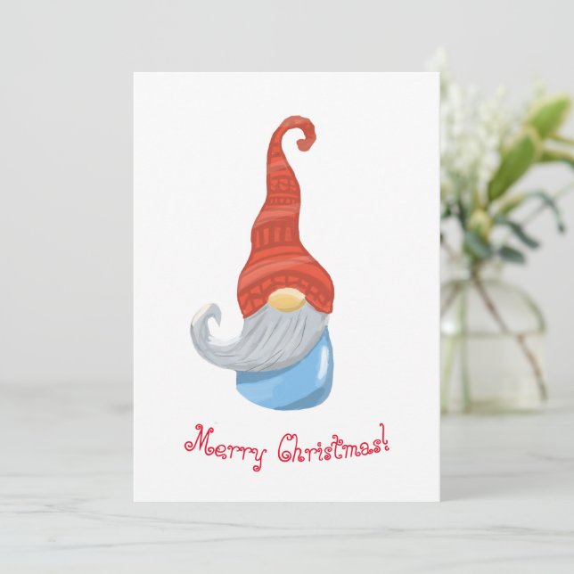 Funny gnome dankeskarte (Stehend Vorderseite)