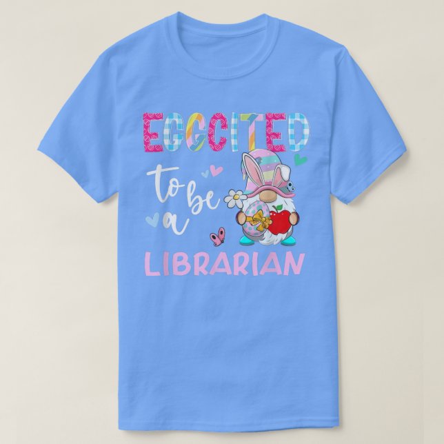 Funny Gnome entstand als librarian Bunny Easte T-Shirt (Design vorne)