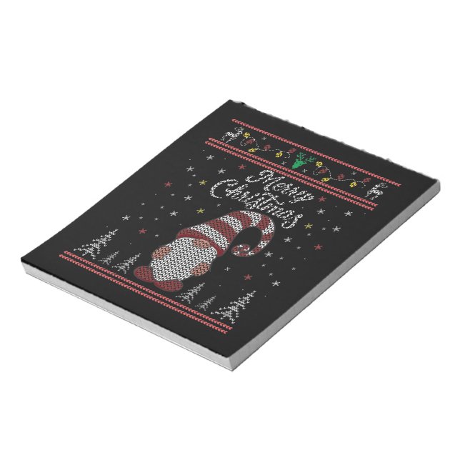 Funny Gnome Frohe Weihnachten Notizblock (Rotiert)