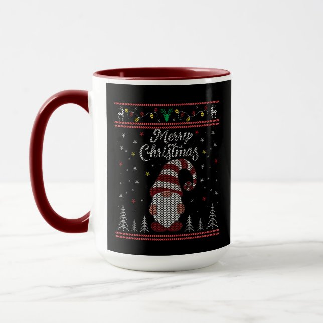 Funny Gnome Frohe Weihnachten Tasse (Links)