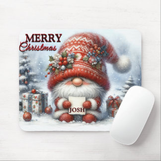 Funny Gnome Frohe Weihnachtsgnome/Personalisiert Mousepad