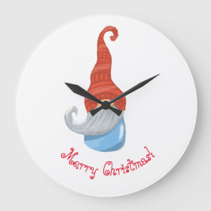Funny gnome  große wanduhr