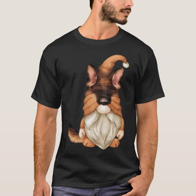 Funny Gnome in deutscher Schäferkostüm für Herren  T-Shirt (Vorderseite)