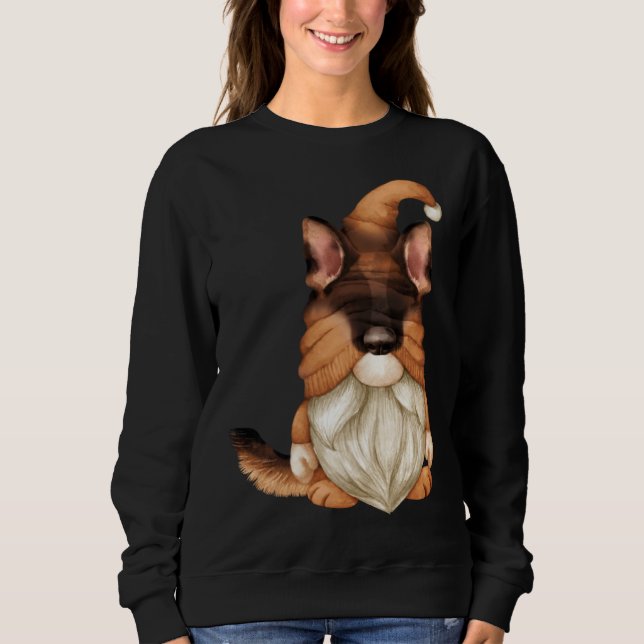 Funny Gnome In German Shepherd Costume For Men Dog Sweatshirt (Vorderseite)