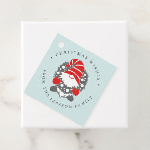 Funny Gnome mit Garland Festliche Weihnachtsminze Geschenkanhänger