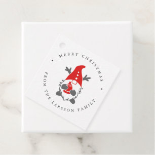 Funny Gnome mit Reindeer Antlers Weihnachten Geschenkanhänger