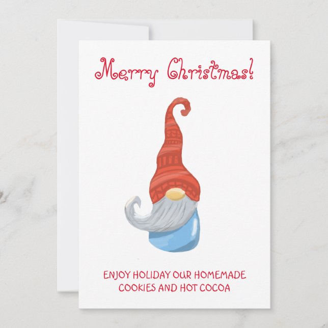 Funny Gnome Party Invitation – Whimsical Cute  Einladung (Vorderseite)