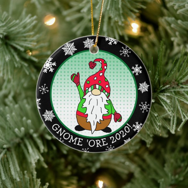 Funny Gnome Pun Weihnachten Keramik Ornament (Baum)