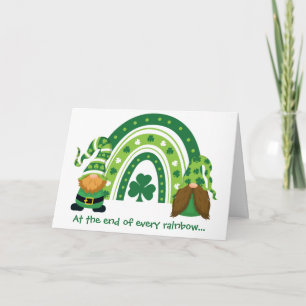 Funny Gnome Rainbow St Patrick's Day Karte