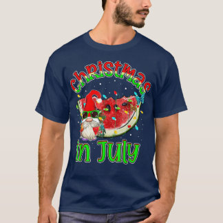 Funny Gnome Summer Watermelon Weihnachten Weihnach T-Shirt