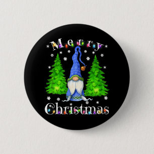Funny Gnome Weihnachtsgarten Gnome Merry Button