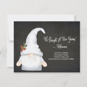 Funny Gnome Wir haben neue Adresse Urlaub Bewegung Ankündigung