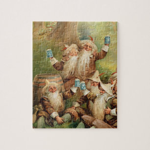 Funny Gnomen Drinking Beer Vintage Advert Puzzle
