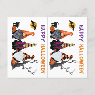 Funny Gnomen School Party Halloween Card Postkarte