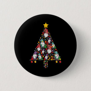 Funny Gnomes Christmas Tree Gnomies Family Xmas Me Button