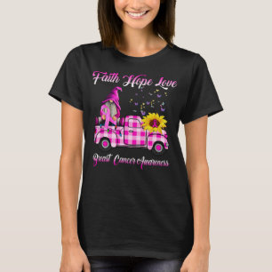 Funny Gnomes Faith Hope Liebe Brustkrebs Awarene T-Shirt