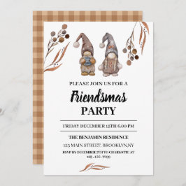Funny Gnomes Friendsmas Weihnachts-Party Einladung