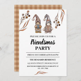 Funny Gnomes Friendsmas Weihnachts-Party Einladung