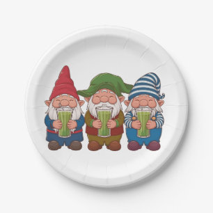 Funny Gnomes Holding a Matcha Drink Magical Pappteller