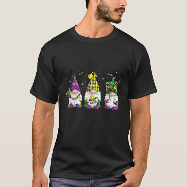 Funny Gnomes Jester Beads T-Shirt (Vorderseite)