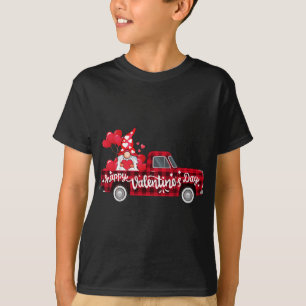 Funny Gnomes Lovers Red Truck Herts Happy Valenti T-Shirt