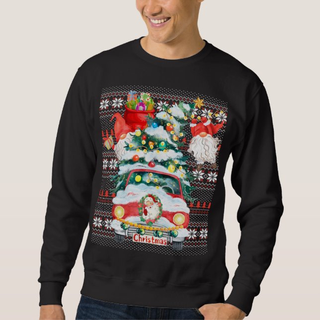 Funny Gnomes Matching Family Group Ugly Christmas Sweatshirt (Vorderseite)