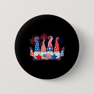 Funny Gnomes Patriotic American Flag Niedlich Gnom Button
